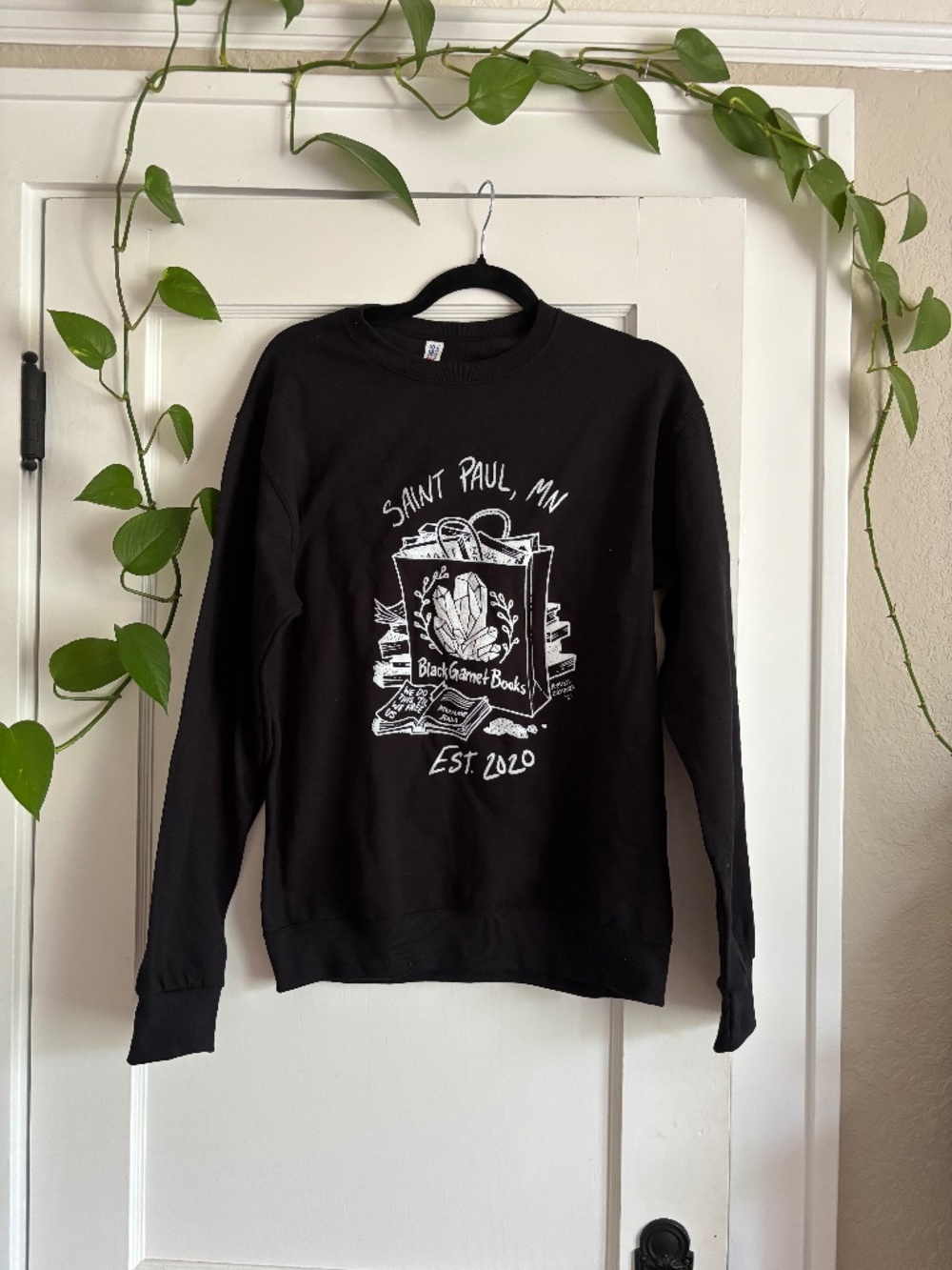Black Garnet Books crewneck sweatshirt